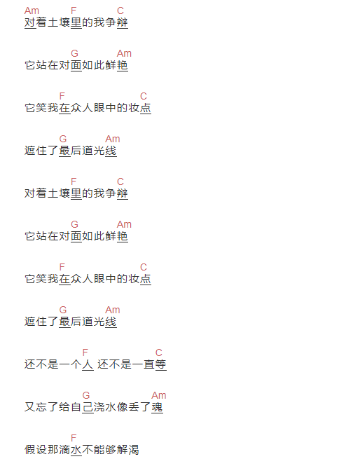 无心斗艳吉他谱和弦简谱