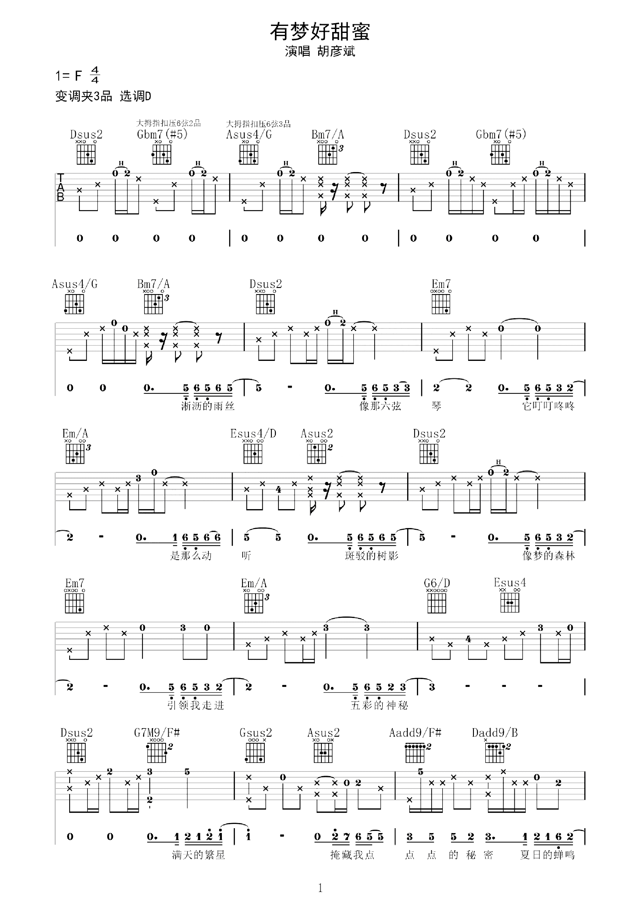 鹦鹉吉他谱简单版图片