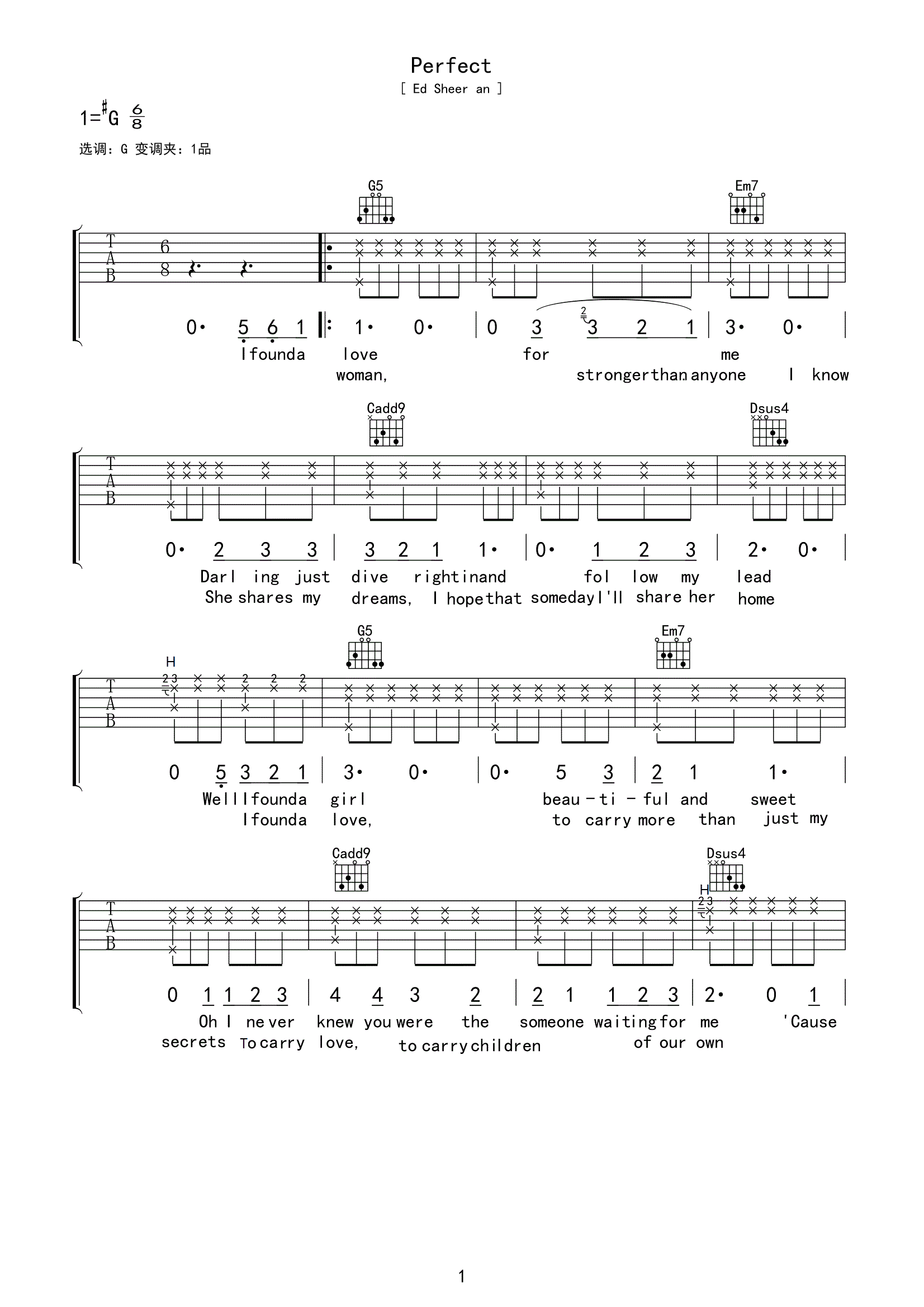 Perfect by Ed Sheeran - Easy Guitar Tab - Guitar Instructor